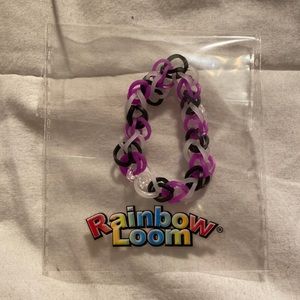 Purple Black and White rainbow loom bracelet